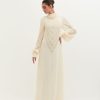 Womens Mala u0026 Kinnary | Ivory Mala Maxi With Sleeves