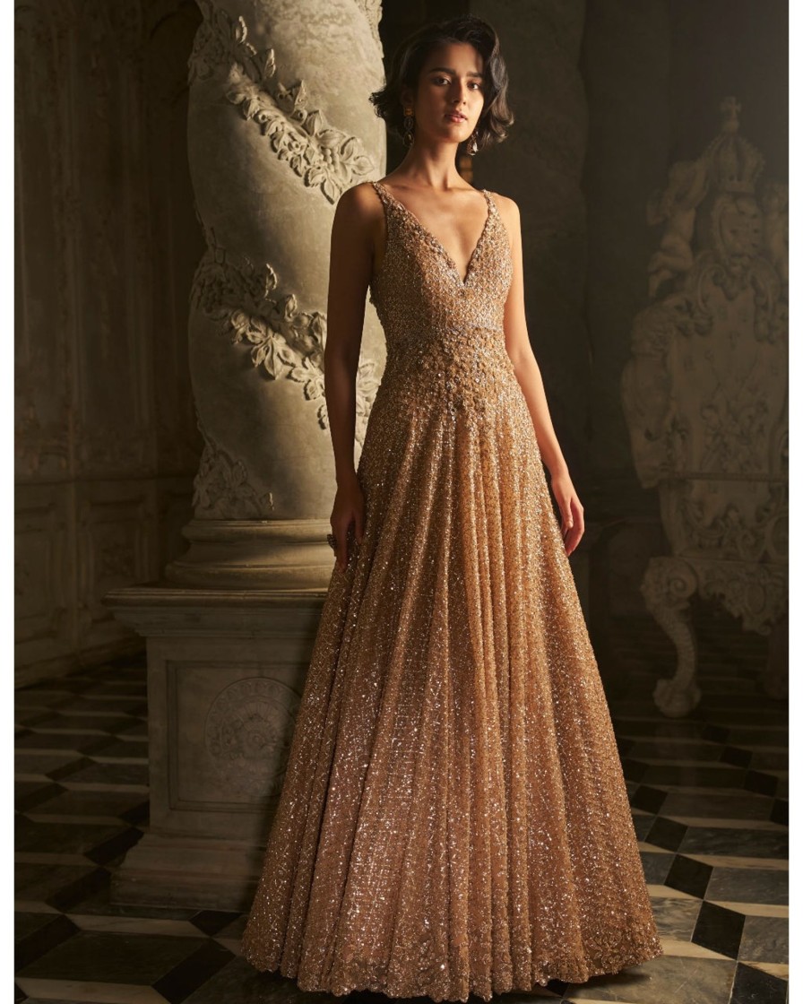 Bridal Seema Gujral | Nude Sequin Gown