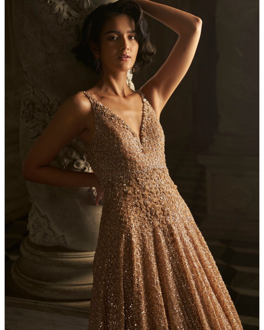 Bridal Seema Gujral | Nude Sequin Gown