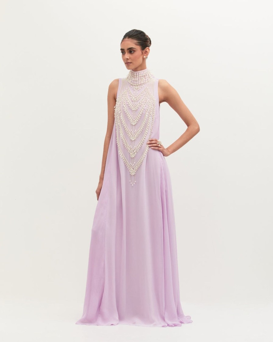 Womens Mala u0026 Kinnary | Lavender Mala Maxi Gown