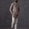 Mens Arjan Dugal | Taupe Pink Kurta Set