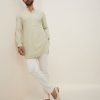 Mens Arjan Dugal | Sea Green French Nerds Kurta Set