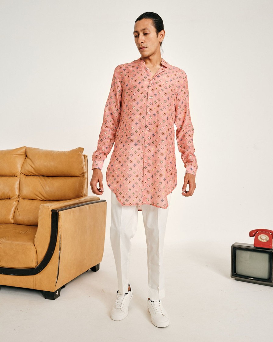 Mens Project Bandi | Rose Sitara Malai Cotton Kurta Pajama Set