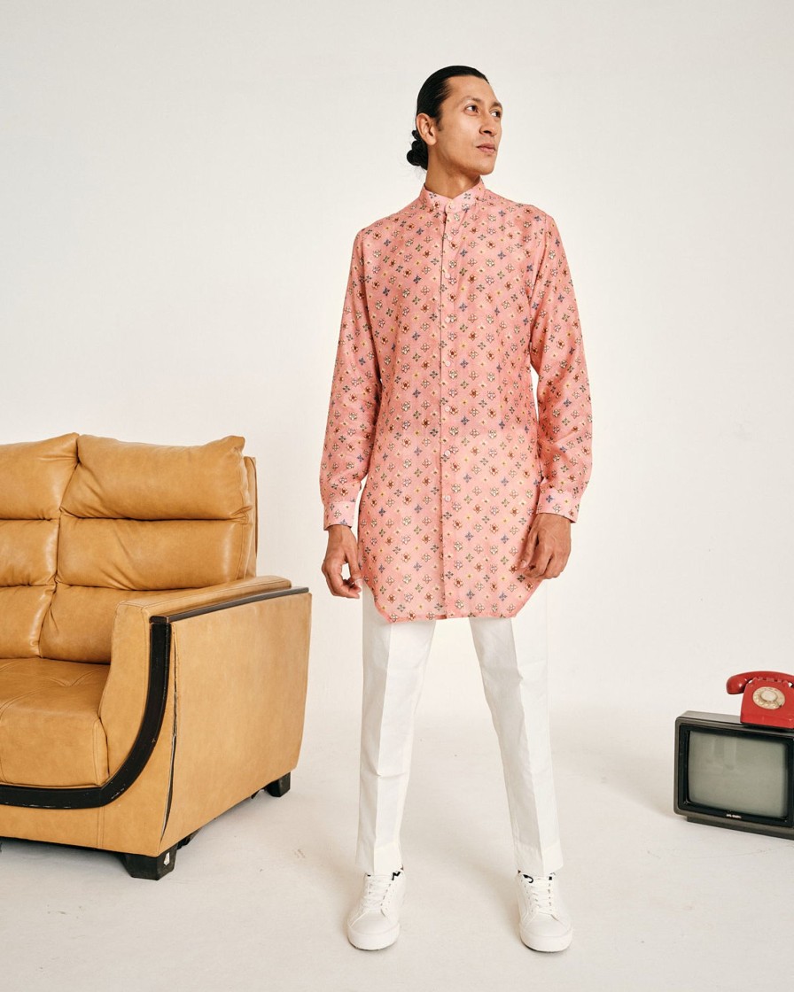 Mens Project Bandi | Rose Sitara Malai Cotton Kurta Pajama Set