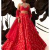 Womens Bhumika Sharma | Red Floret Lehenga Set