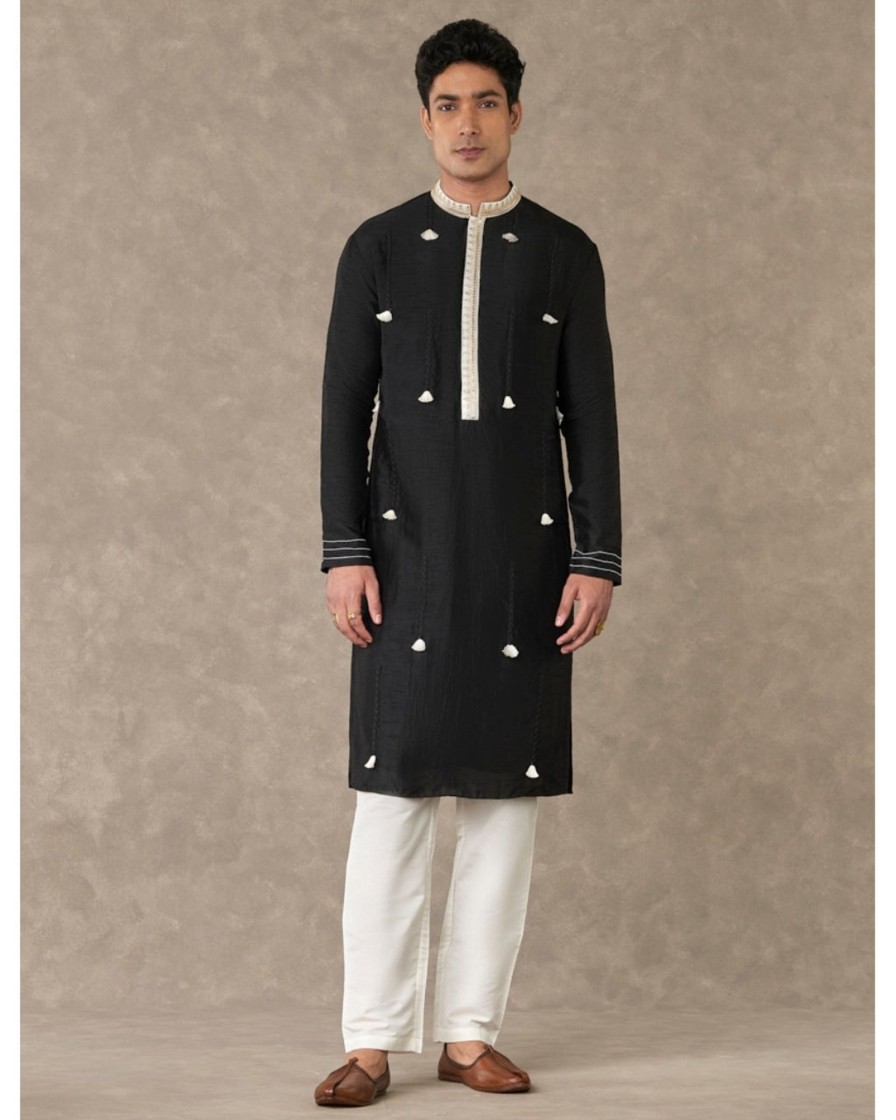 Mens House of Masaba Mens | Black Tassel Kurta Set