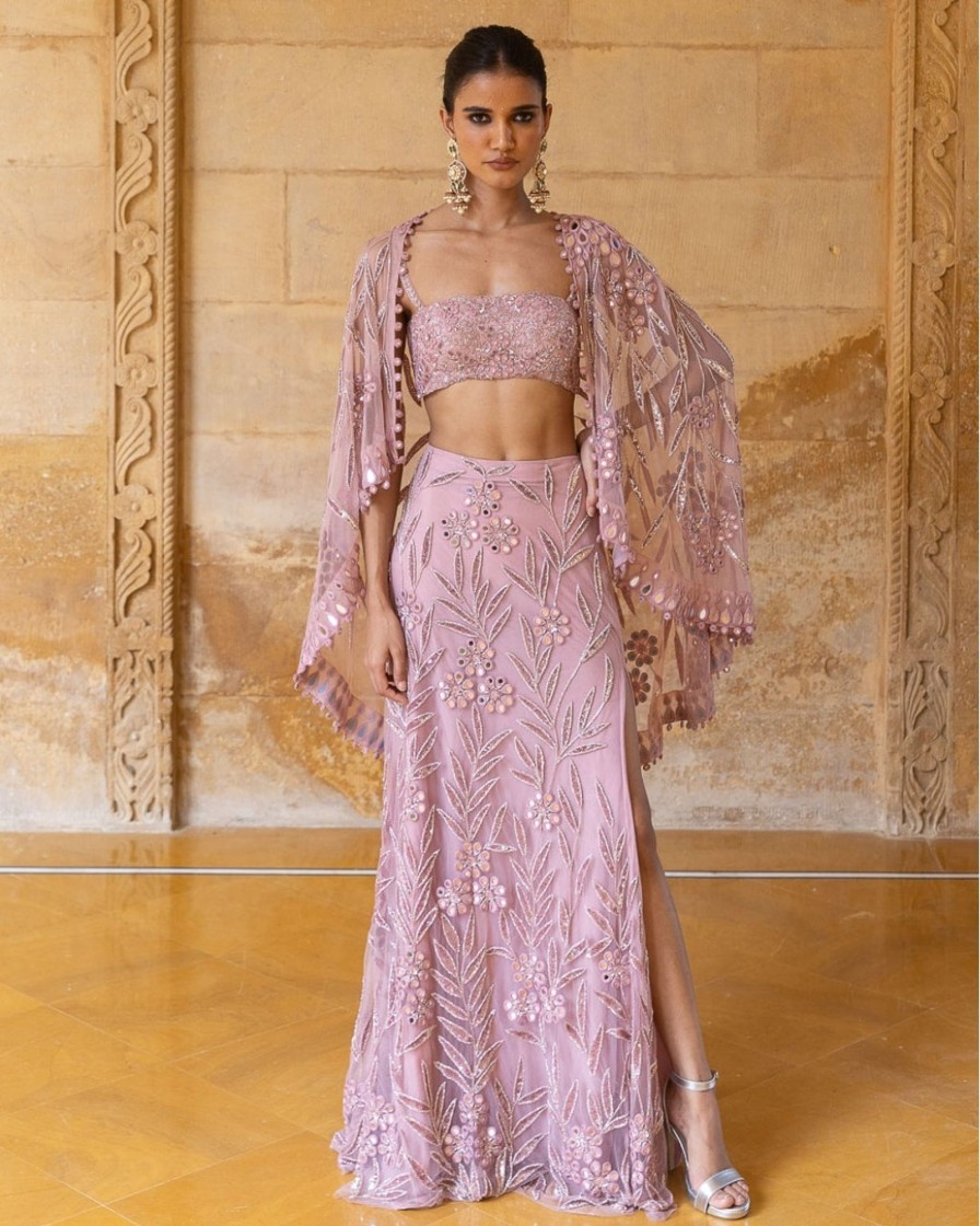 Bridal Arpita Mehta | Baby Orchid Embroidered Skirt Set