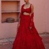 Bridal Geethika Kanumilli | Vermilion Floral Dreams Lehenga Set