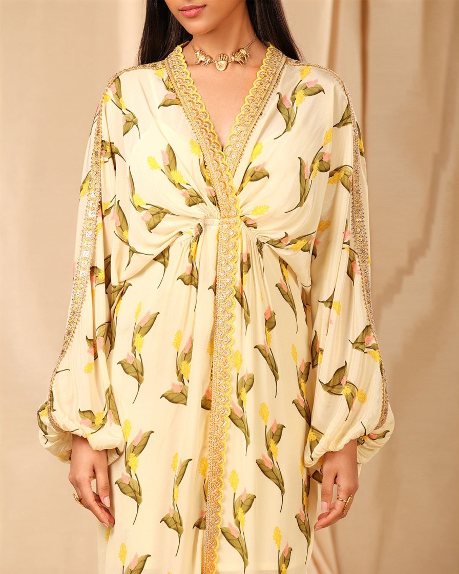 Womens House of Masaba | Ivory Floral Fantasy Kaftan