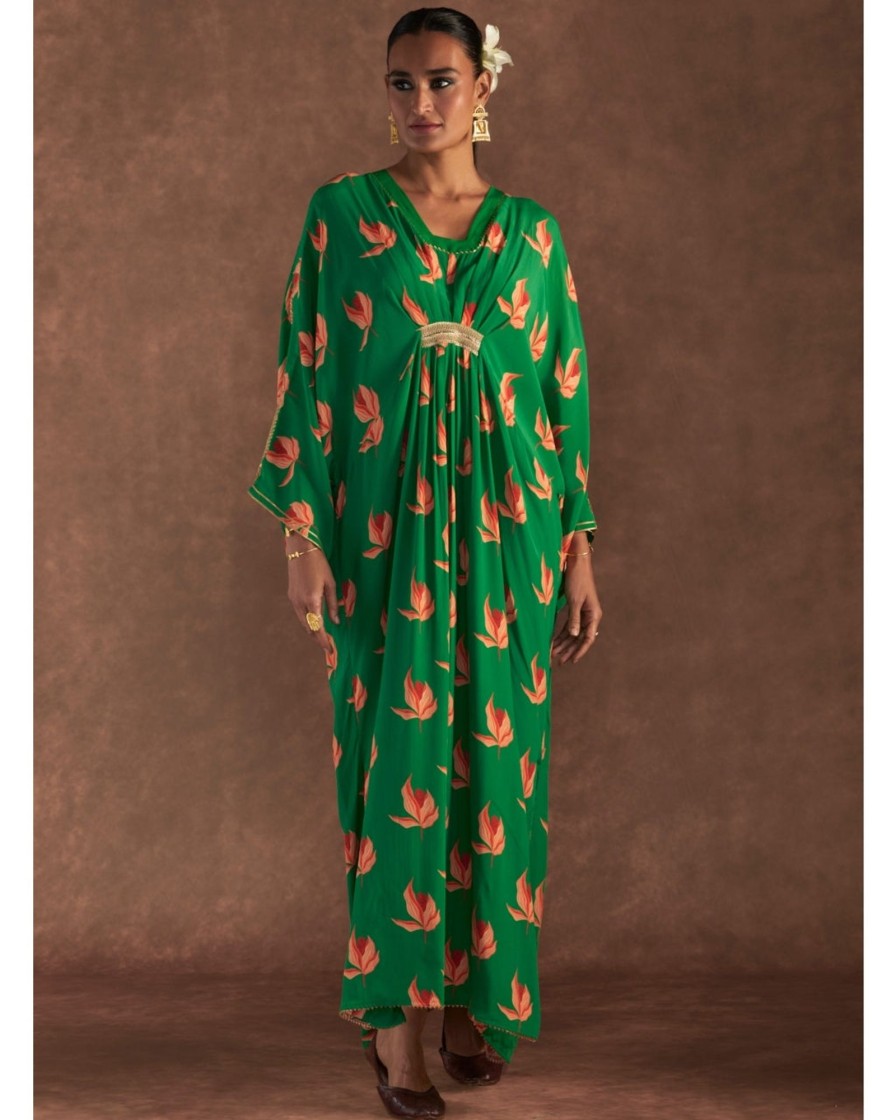 Womens House of Masaba | Green Nectar Cup Kaftan