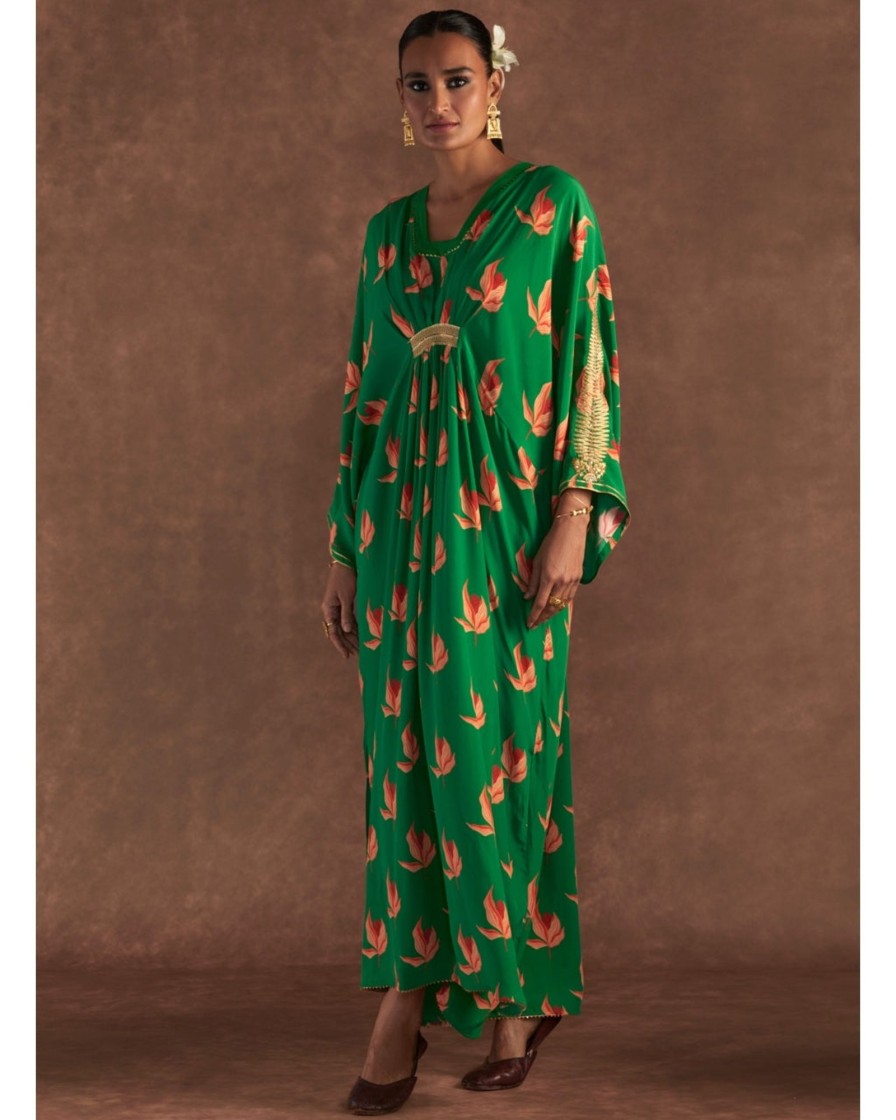 Womens House of Masaba | Green Nectar Cup Kaftan