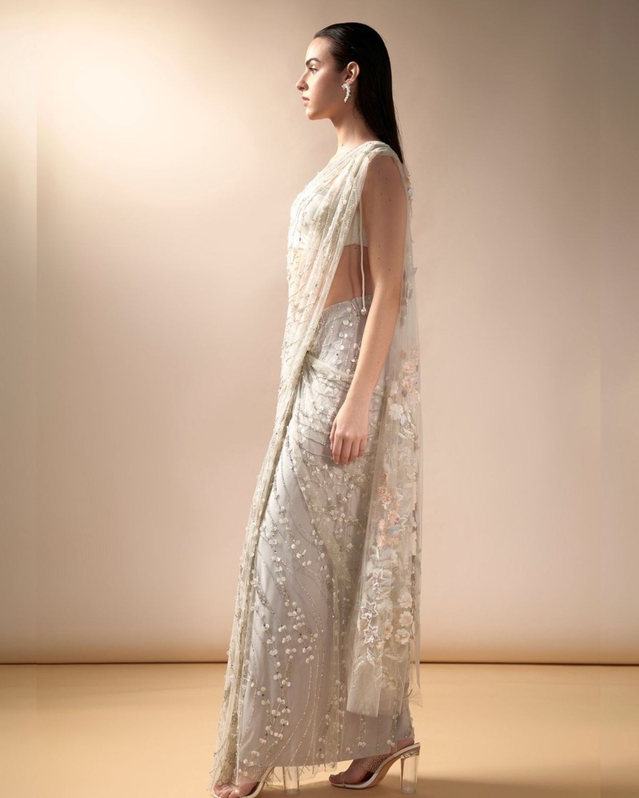 Bridal Esha Sethi Thirani | Ivory Sea Spray Sari