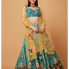 Womens Siddhartha Bansal | Sea Green Embroidered Lehenga Set