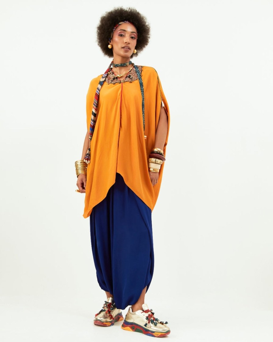 Womens Aseem Kapoor | Yellow Natural Crepe Tunic Set