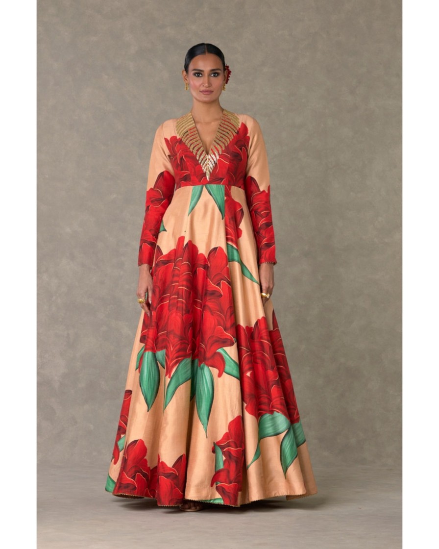 Womens House of Masaba | Salmon Candy Swirl Gown