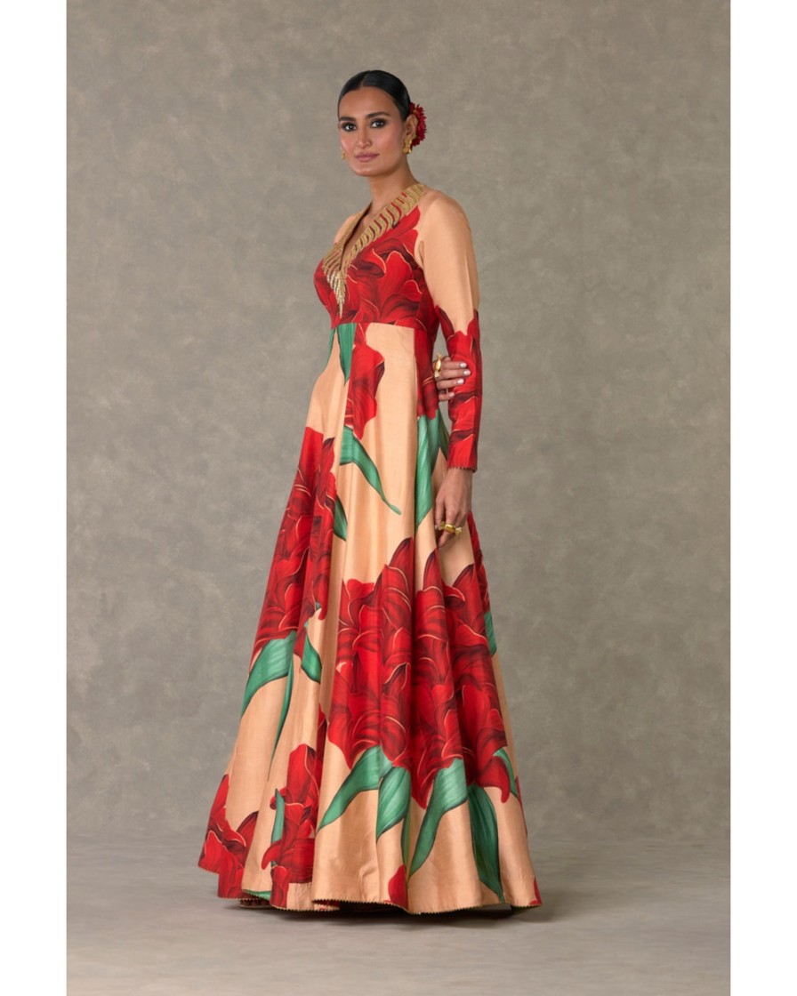 Womens House of Masaba | Salmon Candy Swirl Gown