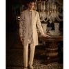 Mens Seema Gujral Mens | Silver Grey Open Jacket Set