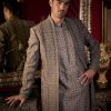 Mens Seema Gujral Mens | Ash Grey Open Jacket Set