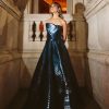 Bridal Amit Aggarwal | Ink Blue Hand Woven Structured Gown