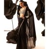 Womens Bhumika Sharma | Black 6 Yard Embroidered Sari