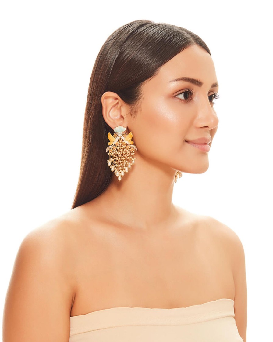 Womens RaAbta by Rahul | Pearl Cluster Earrings