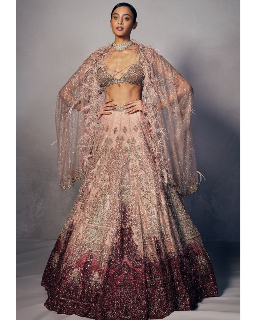 Bridal Dolly J | Joslyn Shimmer Tulle Bridal Lehenga Set