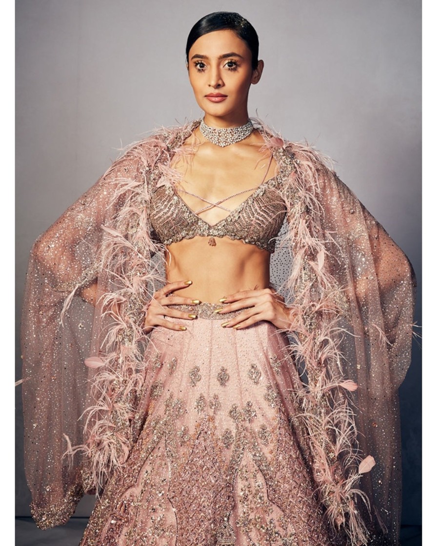 Bridal Dolly J | Joslyn Shimmer Tulle Bridal Lehenga Set