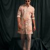 Mens Project Bandi | Smoked Mauve Cotton Kurta With Matching Pajama