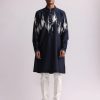 Mens Country Made | Navy Ikat Shadow Kurta Set