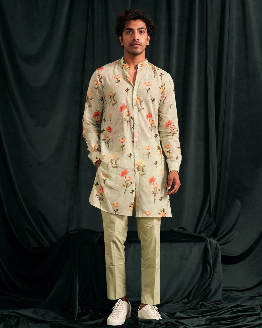 Mens Project Bandi | Martini Cotton Embroided Kurta With Matching Pajama