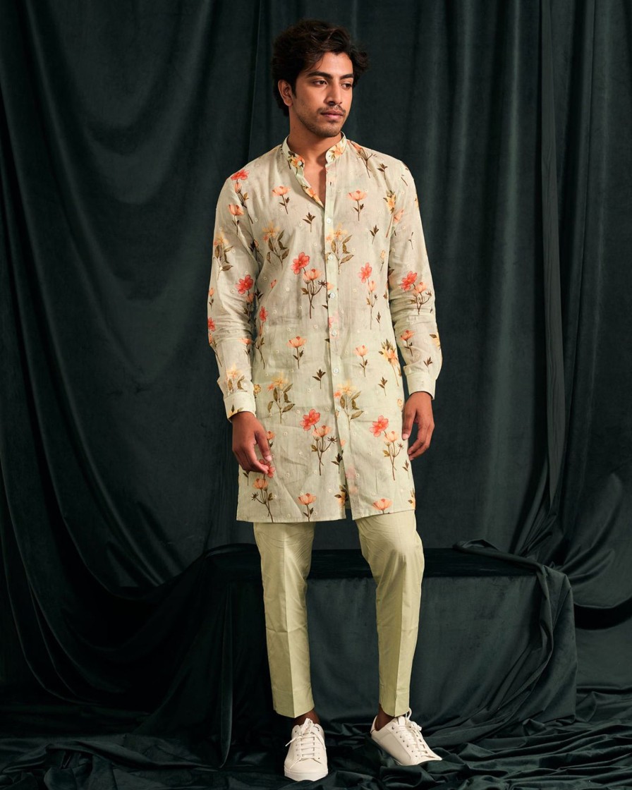 Mens Project Bandi | Martini Cotton Embroided Kurta With Matching Pajama