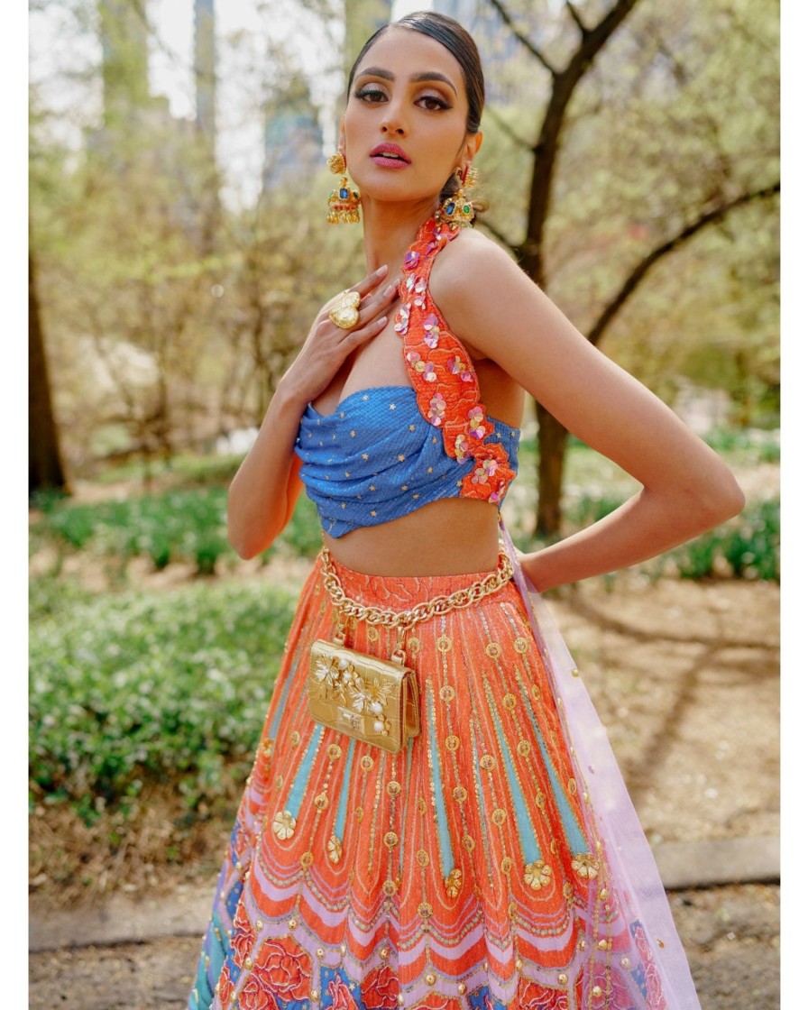 Bridal Papa Don't Preach | Serenity- Lilac Printed And Embellished Full Lehenga Set