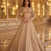 Bridal Seema Gujral | Gold Pearl Lehenga Set