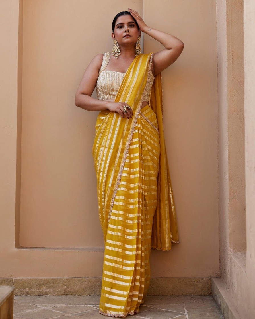 Womens Chamee and Palak | Luna Sari Set