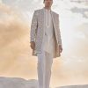 Mens Seema Gujral Mens | Nude Cream Open Sherwani Set