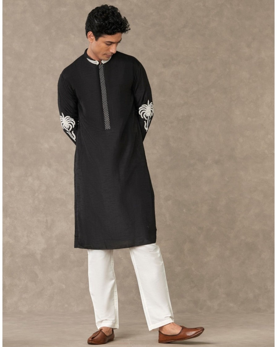 Mens House of Masaba Mens | Black Shajara Kurta Set