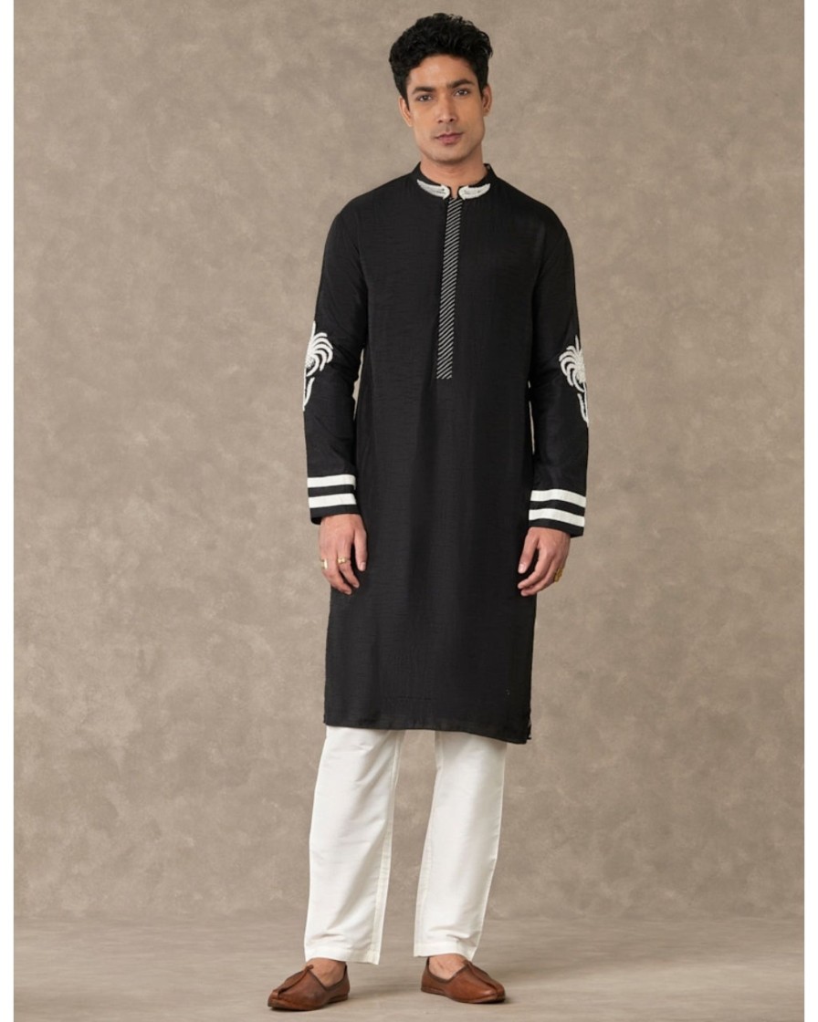 Mens House of Masaba Mens | Black Shajara Kurta Set