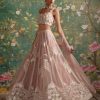 Womens Ridhi Mehra | Dusky Pink Grace Lehenga Set