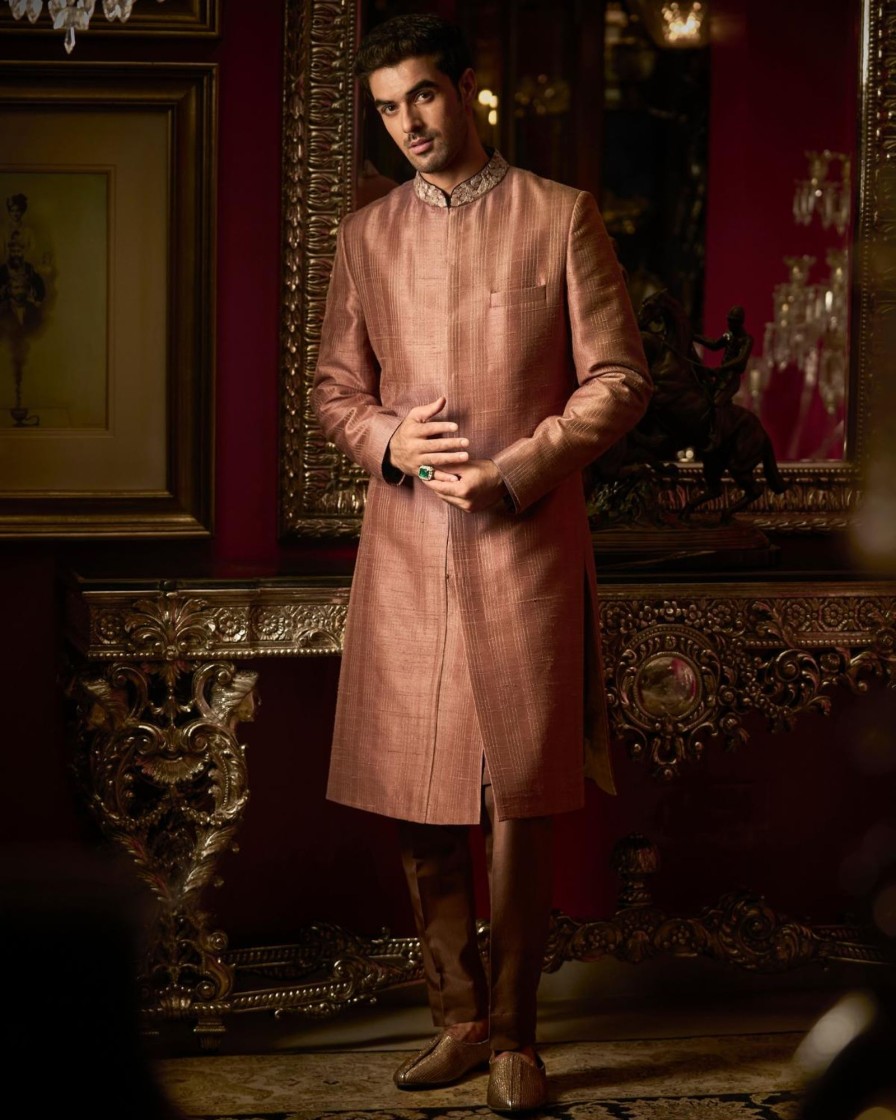 Mens Seema Gujral Mens | Coffee Sherwani Set