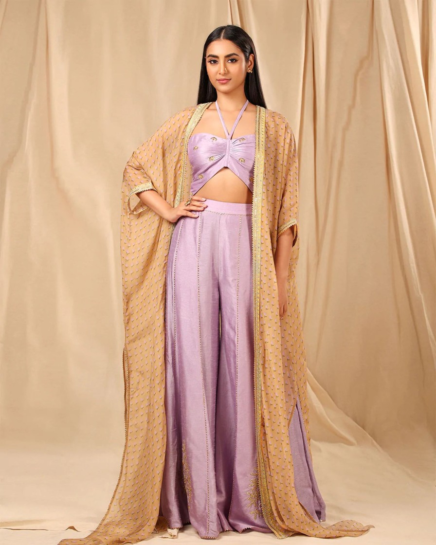 Womens House of Masaba | Lilac Wallflower Cape Set