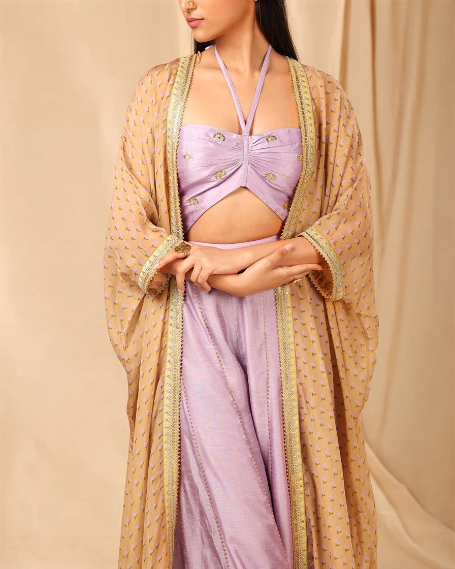 Womens House of Masaba | Lilac Wallflower Cape Set