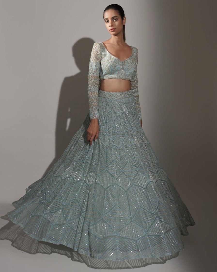 Womens Ritika Mirchandani | Aqua Darya Lehenga Set