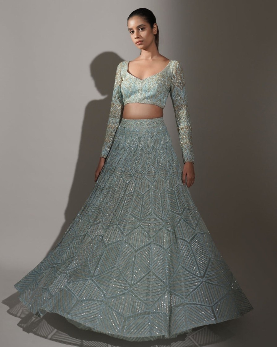 Womens Ritika Mirchandani | Aqua Darya Lehenga Set