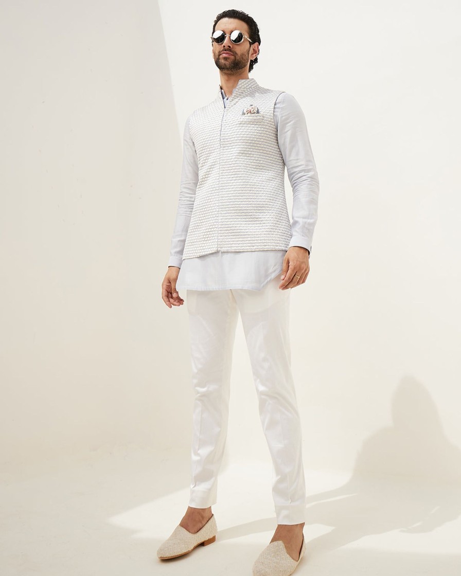 Mens Arjan Dugal | Sky Blue Kurta Set