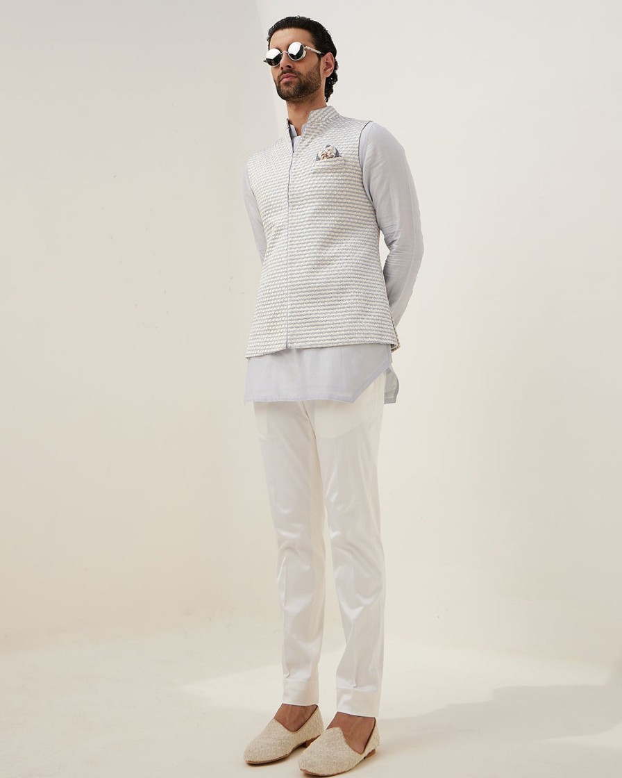 Mens Arjan Dugal | Sky Blue Kurta Set