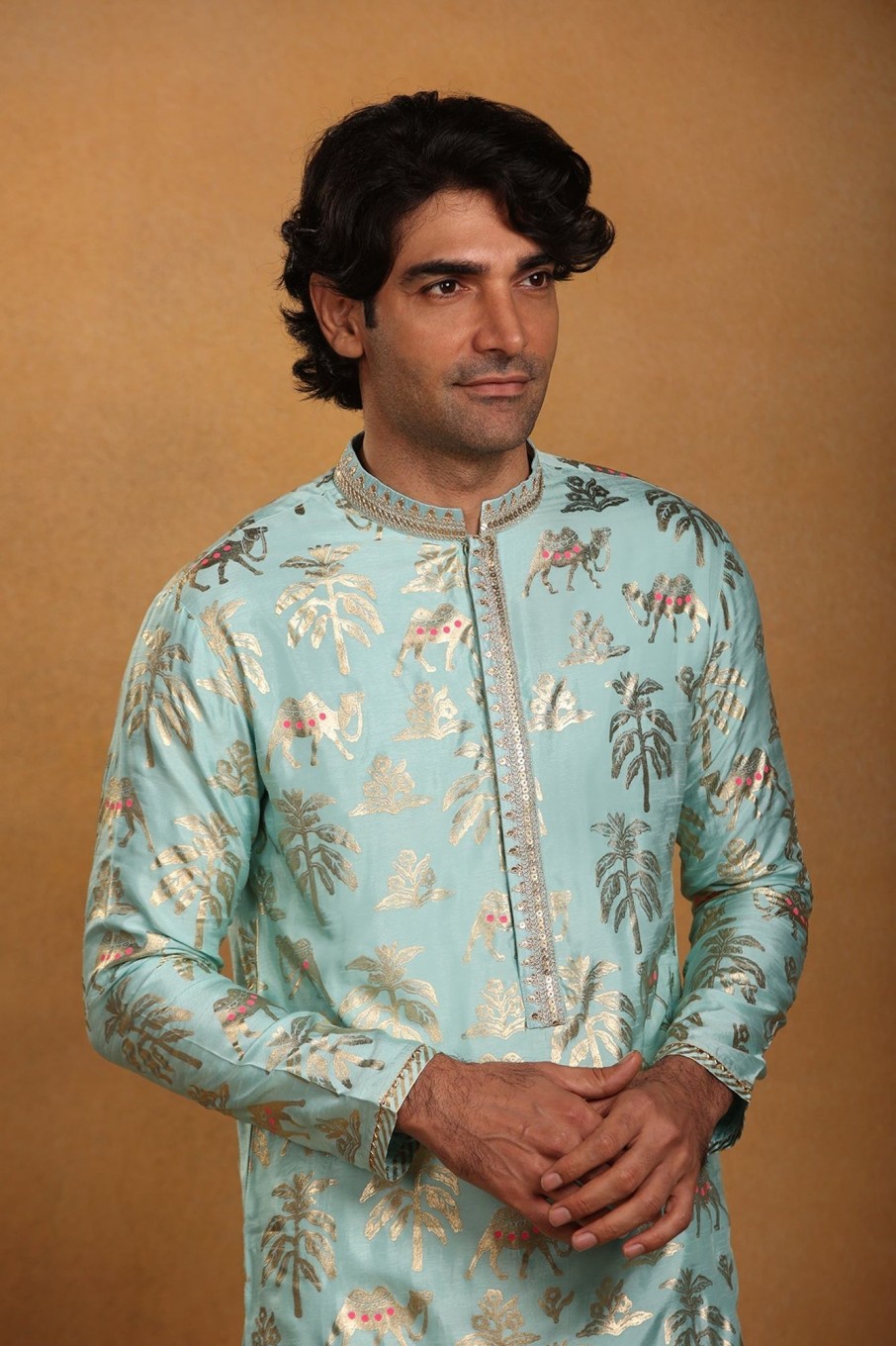 Mens House of Masaba Mens | Seablue Oasis Kurta Set