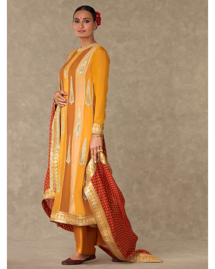 Womens House of Masaba | Yellow Sorbet Son-Patti Kurta Set