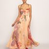 Womens Saaksha u0026 Kinni | Peach Periwinkle Bandhani Print With Micro Pleat Maxi Dress