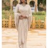 Womens Arpita Mehta | Coconut Embroidered Classic Sari Set