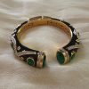 Womens KYNAH x Dhora India | Black Enamel Bracelet With Emerald